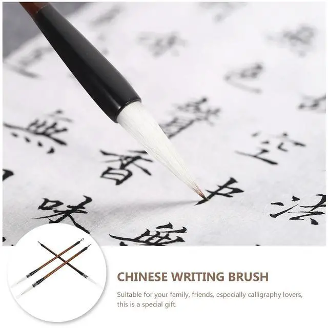 Alt view image 3 of 3 - 3Pcs Chinese Calligraphy Brushes Wooden Handle L Traditional Writing Painting Brush Pen for Beginner Calligraphy Drawing Set