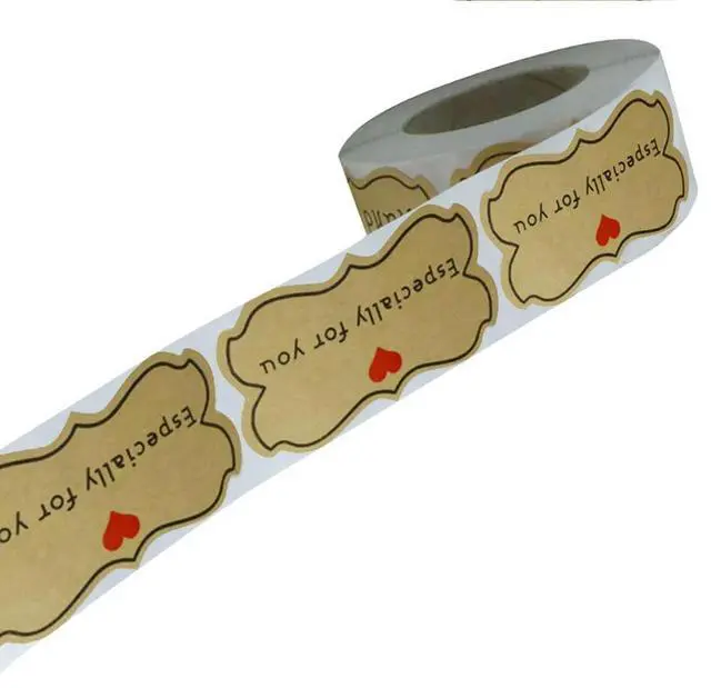 Alt view image 3 of 3 - 250Pcs Self-Adhesive Sealing el Stickers Kraft Paper Design for Biscuit Macaron Chocolate Bag Closure Gift Tag Decoration