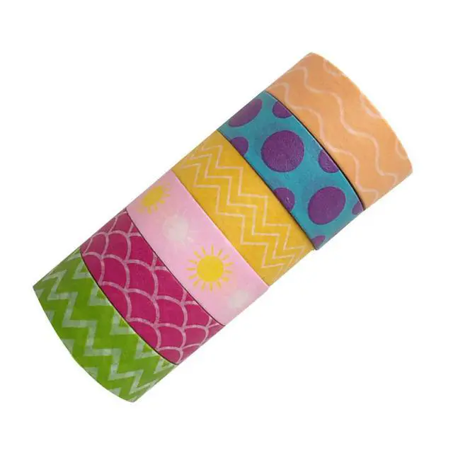 Alt view image 2 of 3 - 6 Rolls Rainbow Washi Tape Colorful Decorative Paper Tape Photo Album Gift Wrapping DIY Craft Planner Scrapbook Decoration