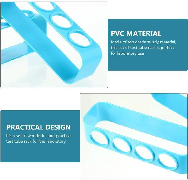 Alt view image 2 of 3 - 2 Pcs PVC Test Tube Rack Display Stand ganizer Holder For Chemical Tubes Tubular Shelf Rack Container Holder Stand