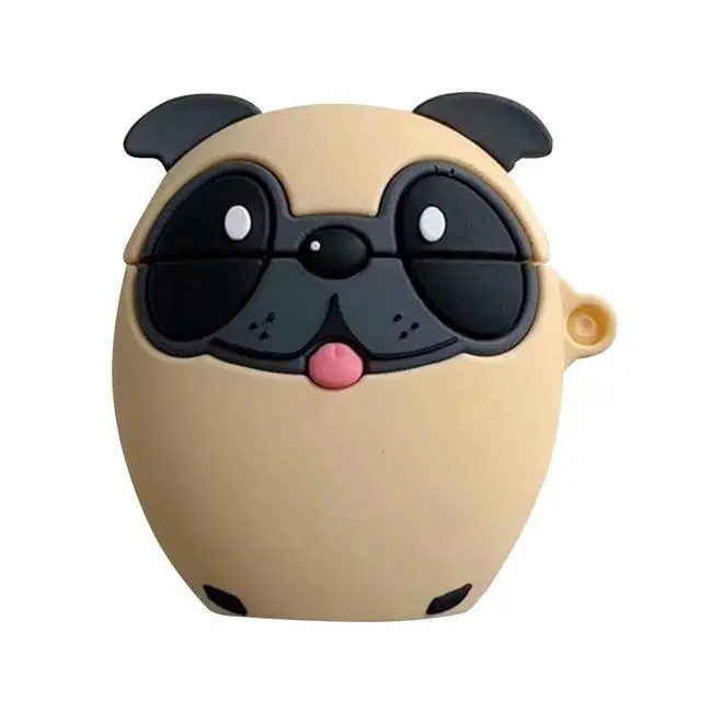 Alt view image 3 of 3 - 1Pcs Cute Starling Dog Earphone Protective Shell Silicone Case Cover Khaki Compatible with AirPods 1 2 Clip-on