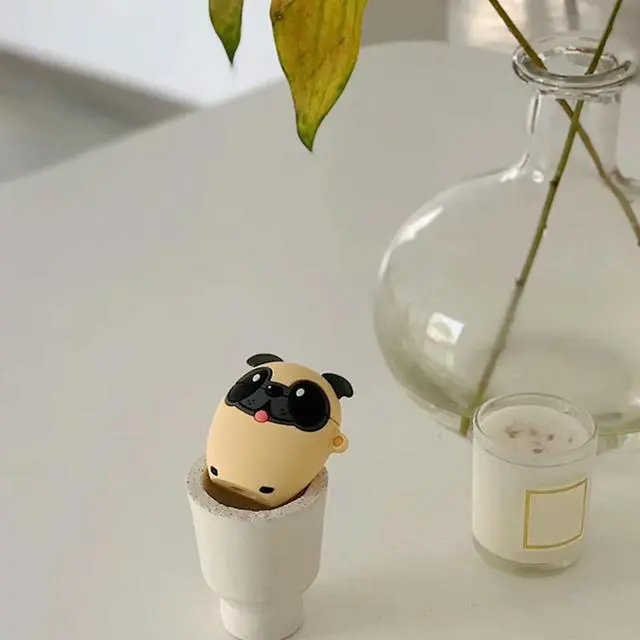 Main image of 1Pcs Cute Starling Dog Earphone Protective Shell Silicone Case Cover Khaki Compatible with AirPods 1 2 Clip-on