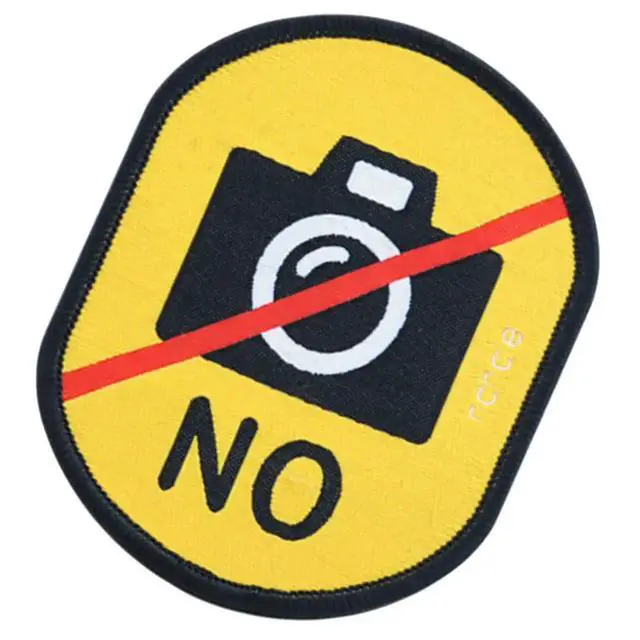 Alt view image 3 of 3 - No Photographing Sign Leash Sticker Tape Bright Color Dirt Resistant Hook Loop Fastener Warning el for Puppy Dog