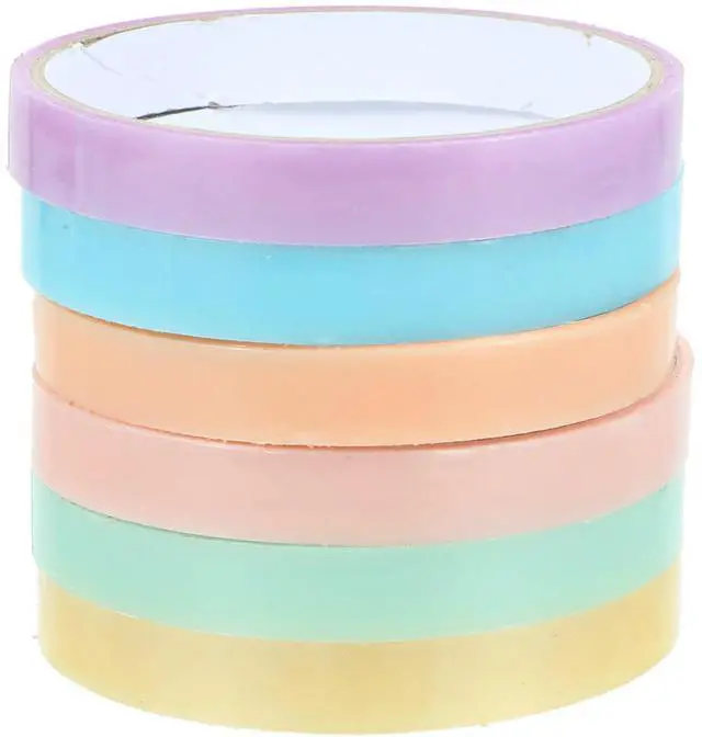 Main image of 6Pcs Sticky Ball Adhesive Tape Silky Smooth Colored Rolling Stress Relief Craft Tape for Kids Adults Decompression Relaxation