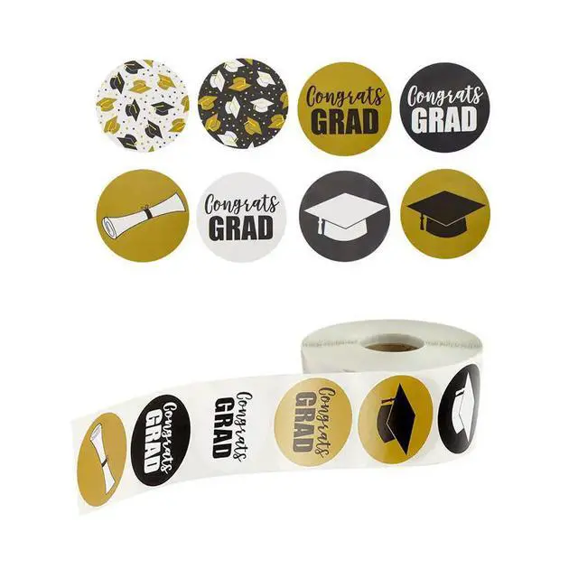 Alt view image 3 of 3 - 2 Rolls Graduation Stickers Premium Paper Self-Adhesive Fun Decorative Stickers for Graduation Ceremony School Party Festive