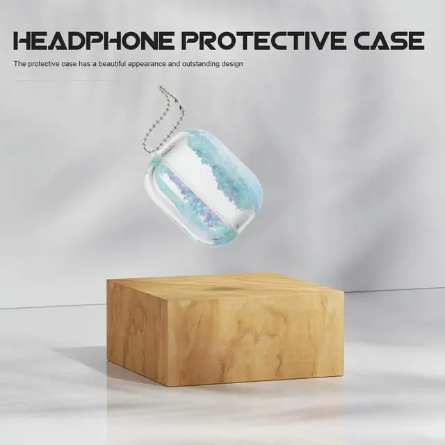 Main image of Earphone Case Protector Tpu Quicksand Design Pink Sequin Compatible for AirPods 1 2 Earphone Cover Shockproof Scratch