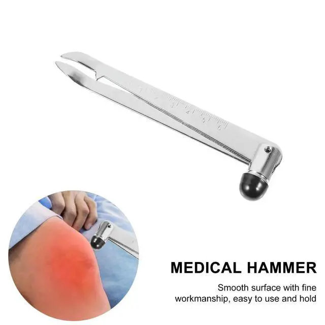Alt view image 2 of 3 - Multifunctional Reflex Hammer Neurological Percussion Diagnostic Hammer Lightweight Stainless Steel for Hospital Nerve