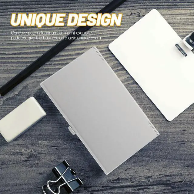 Alt view image 3 of 3 - Aluminum Sublimation Business Card Box DIY Heat Transfer l Card Holder for Office Corporate Gift Large Capacity Blank Name