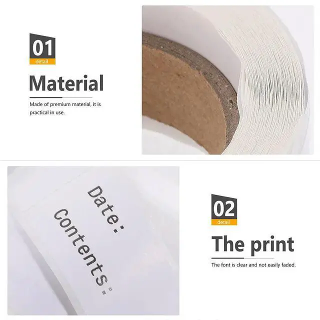 Alt view image 3 of 3 - 1 Roll Food els Blank Writable Marking els Removable Note Stickers for Kitchen Freezer Organization