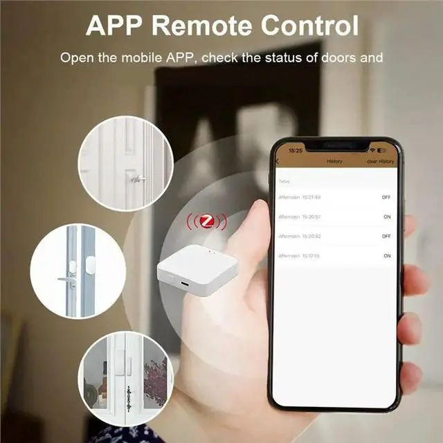 Alt view image 2 of 3 - Zigbee Door Sensor Magnetic Window Open Closed Alarm Detector Works Zigbee2mqtt For Alexa Google Need