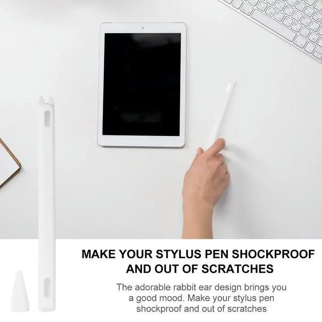 Alt view image 3 of 3 - 1Pcs Rabbit Ear Protective Pen Case for Pencil Ii Soft Silicone All in One Drop Proof Dust Resistant Stylish Adorable