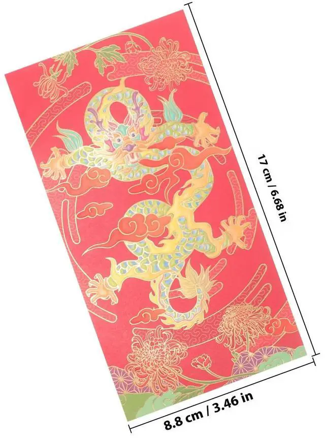 Alt view image 2 of 3 - 6Pcs 2024 Red Envelopes Paper Chinese Dragon Year Money Packets Year Gift Luck Blessings 2024 Red Envelopes