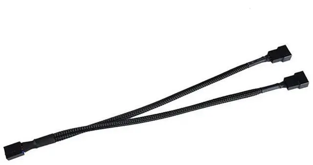 Main image of 4Pcs 4 Pin Pwm Splitter Cable Computer CPU Fan Splitter Adapter Cable Supports Auto Pwm Control Dual Output Black Braided Design