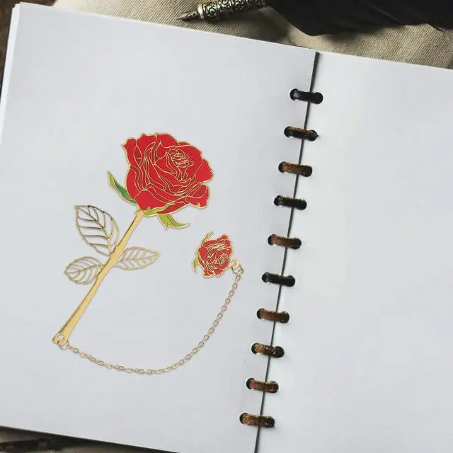Alt view image 2 of 3 - Rose Iron Vintage Style Bookmark Lightweight Reading Page Marker Decorative Bookmarks for Women Writers Students