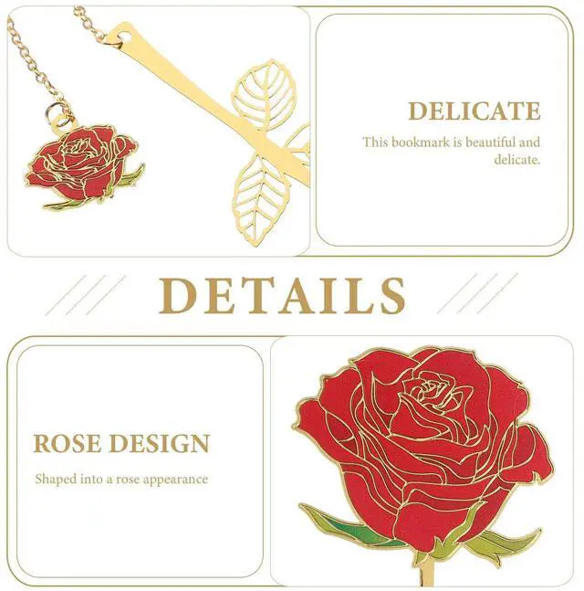 Alt view image 3 of 3 - Rose Iron Vintage Style Bookmark Lightweight Reading Page Marker Decorative Bookmarks for Women Writers Students