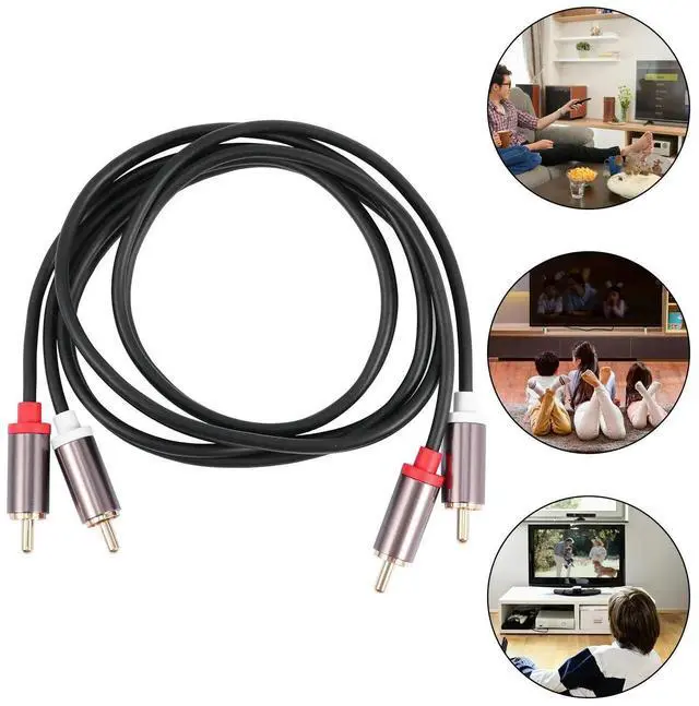 Main image of 1 Meter Audio Connection Cable 2 to 2 Male Aluminum Alloy Shell Gold-Plated Plug for Gaming Consoles Home
