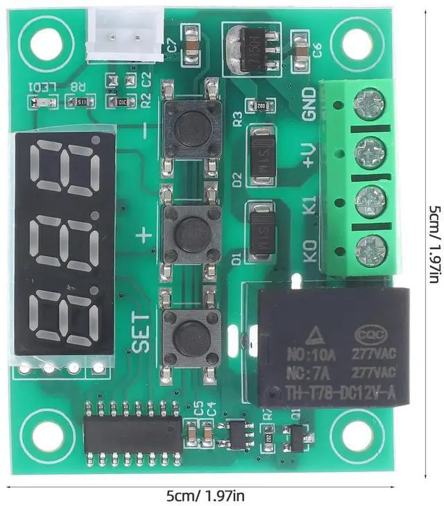 Alt view image 2 of 3 - 2Pcs Digital Thermostat Controller Module Chip Temp Control Board High Accuracy Real-Time Monitoring Alarm Stop Function