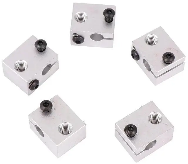 Main image of 5Pcs Aluminum Heater Block for 3D Printer Hot End Aluminum Alloy Heating Block Sandblasted Oxidized Surface M5 Thermocouple Hole