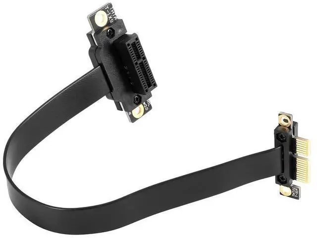 Alt view image 3 of 3 - PCIE X1 Riser Cable Dual 90 Degree Right Angle PCIe 3.0 X1 to X1 Extension Cable 8Gbps PCI Express 1X Riser Card 20cm