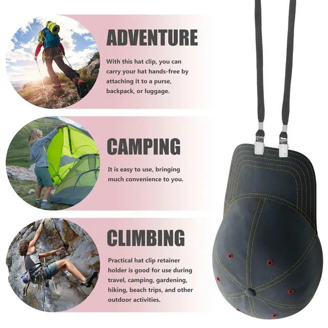Alt view image 3 of 3 - 10Pcs Hat Retainer Holder Clips Windproof Caps Outdoor Travel Wide Brim Hat Clip Accessories Cap Clips Travel Gadgets for Women