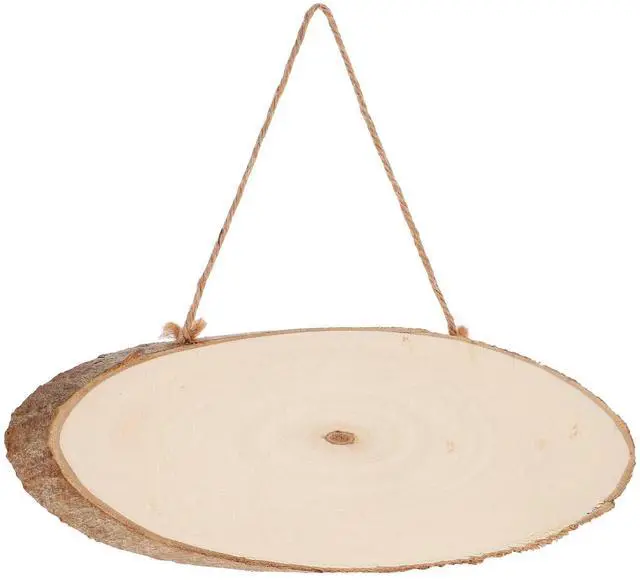 Main image of Unfinished Wood Sign Diy Wooden Plaque Decor Oval Hanging Wood Board Blank Cutout For Craft Storefront Wooden el Sign