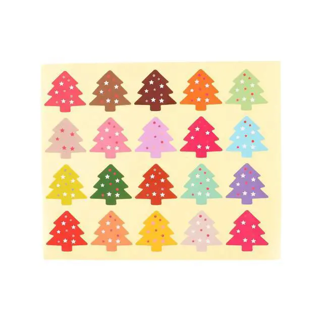 Alt view image 2 of 3 - 1Set 12 Sheets Colorful Christmas Sealing Stickers Tree Shaped el for Cake Biscuit Bag Seal Packing Decoration Self-Adhesive