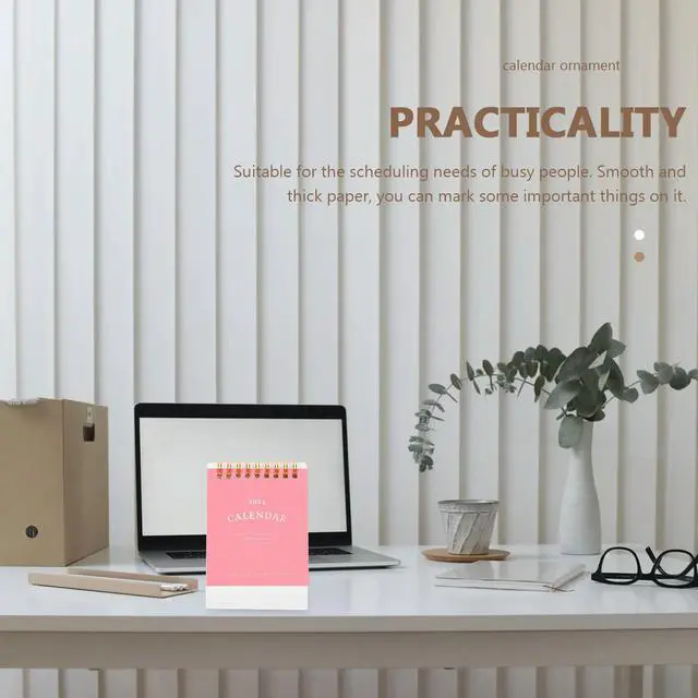 Alt view image 2 of 3 - 2024 Mini Desk Calendar Thick Smooth Paper Monthly Flip Calendar for Office Desktop Home Decor Standing Schedule