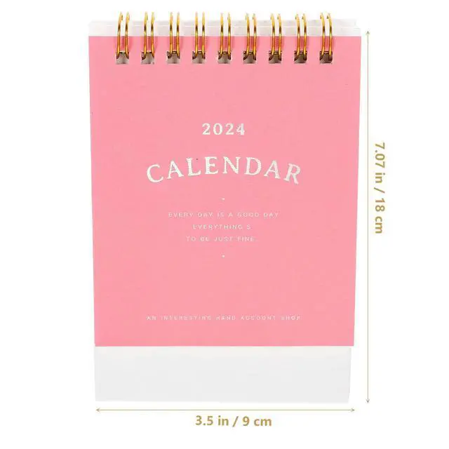 Alt view image 3 of 3 - 2024 Mini Desk Calendar Thick Smooth Paper Monthly Flip Calendar for Office Desktop Home Decor Standing Schedule