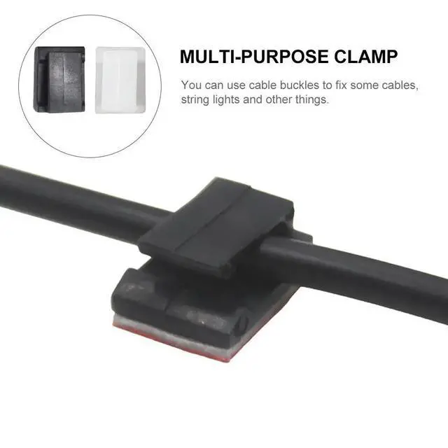Alt view image 2 of 3 - 100Pcs Self Adhesive Cable Tie Holders Multi-Purpose Wire Clamps for Secure Cord Management in Home Office Car Trailer Outdoor