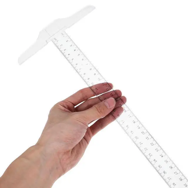 Alt view image 3 of 3 - 2Pcs Ruler Plastic Drafting T-Shaped Design Precise Measurement Tool for Artists Designers Engineers Woodworking