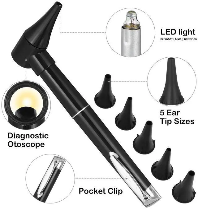 Alt view image 2 of 3 - Diagnostic Otoscope With Led Light Ear Inspection Tool Science Equipment Otoscope Pen Ear Speculum Diagnostic