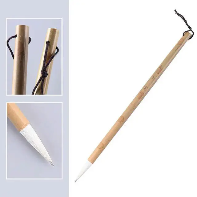 Alt view image 2 of 3 - 3Pcs Chinese Calligraphy Brush Set Elastic White Hair Bamboo Handle Drawing Writing Practice for Beginners L Size Home
