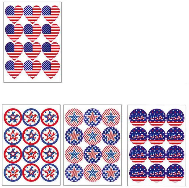 Main image of 500Pcs American Flag Sealing Stickers Independence Day Decorative els for Cake Bags Biscuit Packaging Notebook Decoration