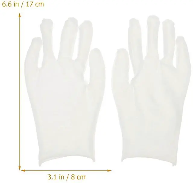 Alt view image 2 of 3 - 12Pair Cotton Gloves White Lightweight Stretchy Work Gardening Industrial Protective Safety Gloves One Size Fits Most
