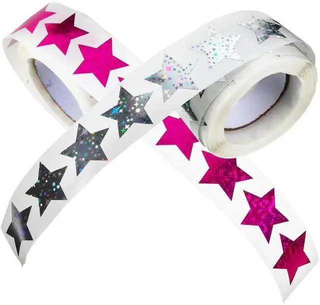 Alt view image 3 of 3 - 2 Rolls Reward Star Stickers Self Adhesive Glitter Stars els for School Kids Crafts Party Decoration Sealing Stickers