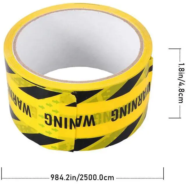 Alt view image 2 of 3 - 1 Roll Warning Safety Tape Yellow Strong Adhesive for Walls Floors Pipes Heavy Traffic Industrial Strength Safety Stripes