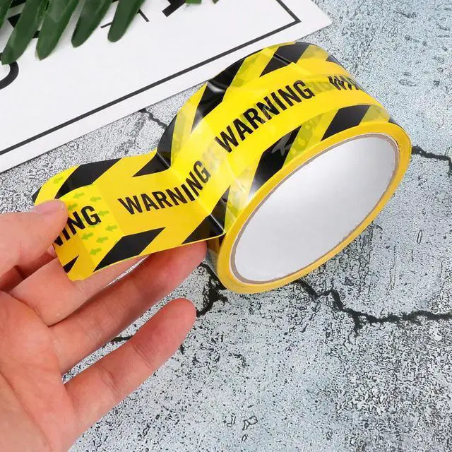 Alt view image 3 of 3 - 1 Roll Warning Safety Tape Yellow Strong Adhesive for Walls Floors Pipes Heavy Traffic Industrial Strength Safety Stripes