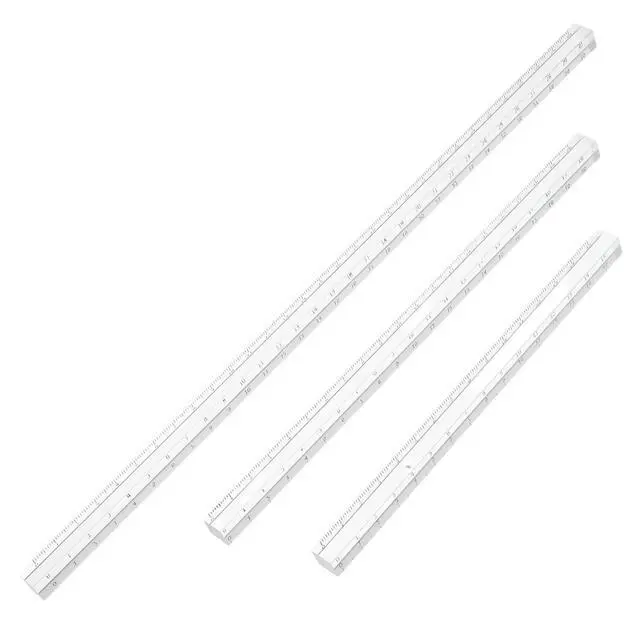 Alt view image 2 of 3 - 3Pcs Clear Acrylic Ruler Set Student Drafting Straight Measuring Tool for Architecture Design Professional Drawing Tools