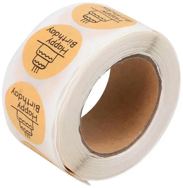 Main image of Happy Birthday Self-Adhesive Round Seal Sticker Roll for Gift Packaging Baking Pouches Envelope Sealing Notebook Decoration