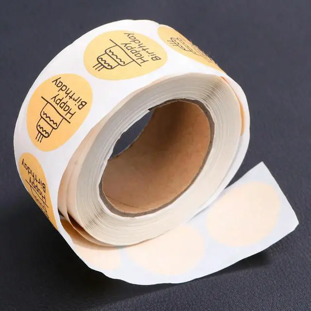 Alt view image 2 of 3 - Happy Birthday Self-Adhesive Round Seal Sticker Roll for Gift Packaging Baking Pouches Envelope Sealing Notebook Decoration