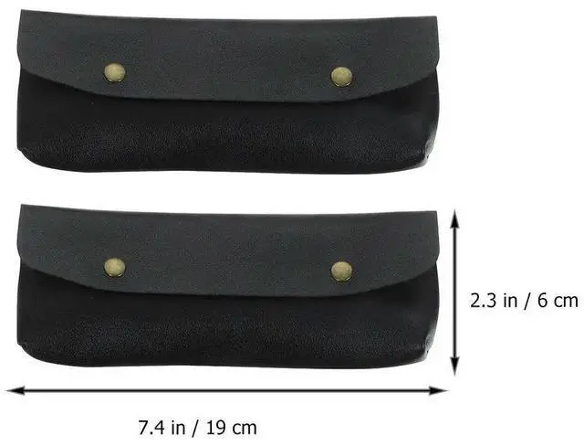 Alt view image 3 of 3 - 2Pcs Lightweight PU Brush Cases Travel Makeup Brush Holders Small Pencil Pouches Compact Organizer Bags
