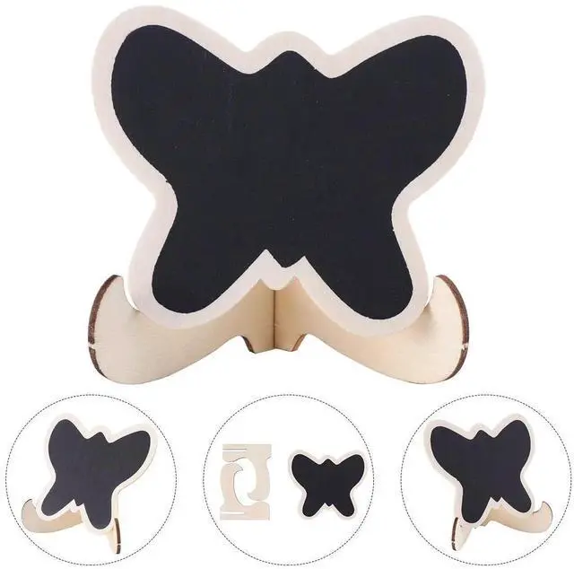 Main image of 10Pcs Mini Wooden Blackboard Small Message Board for Desk Decoration Office Home Wedding Party Garden Plant Sign