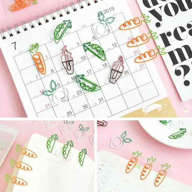 Main image of 10Pcs Ice Cream Shaped l Paper Clips Cute Colorful Bookmark Clips for Office School Notebook Calendar Scrapbook Memo Holder
