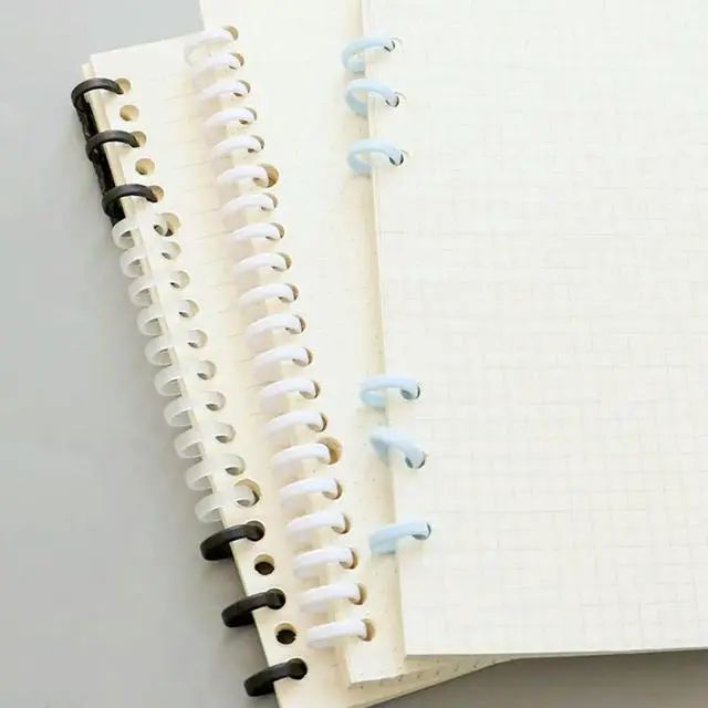 Main image of 10Pcs Binding Strips Spiral Coil Plastic Black 30 Holes Suitable for A4 B5 Paper Loose Leaf Notebook Binding Clip Office