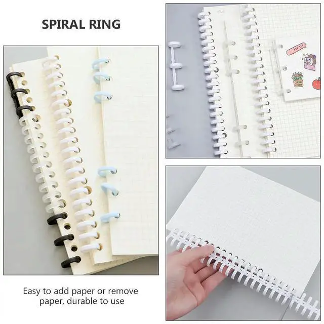 Alt view image 3 of 3 - 10Pcs Binding Strips Spiral Coil Plastic Black 30 Holes Suitable for A4 B5 Paper Loose Leaf Notebook Binding Clip Office