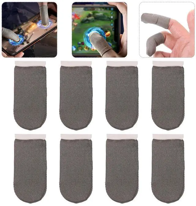 Main image of 8Pcs Game Finger Sleeves Anti-Slip Thin Thumb Covers Sweat Proof Finger Gloves for Mobile Game Controllers Enhance Sensitivity