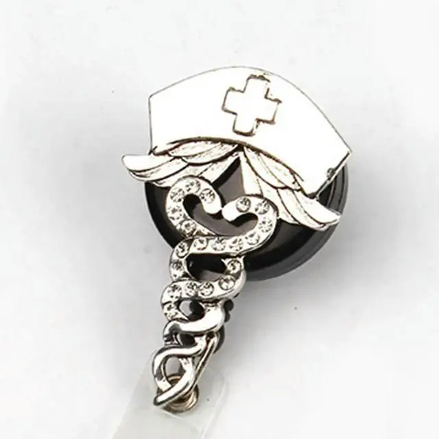 Alt view image 2 of 3 - Telescopic Badge Holder for Nurses Doctors Students Office Staff Restaurant Servers Id Card Key Lanyard Name Tag Clip l