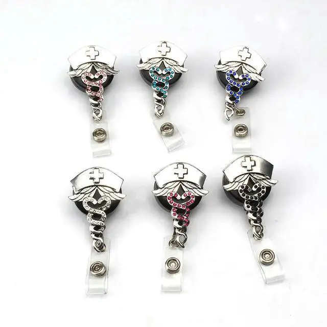 Main image of Telescopic Badge Holder for Nurses Doctors Students Office Staff Restaurant Servers Id Card Key Lanyard Name Tag Clip l