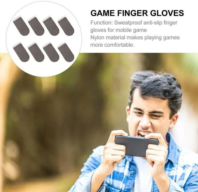 Alt view image 3 of 3 - 8Pcs Game Finger Sleeves Anti-Slip Thin Thumb Covers Sweat Proof Finger Gloves for Mobile Game Controllers Enhance Sensitivity
