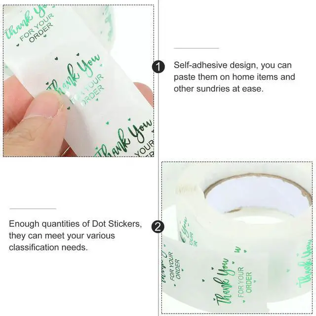 Alt view image 3 of 3 - 2 Rolls Clear Adhesive Dot Stickers Transparent Round els Self Adhesive Envelope Seal Retail Package el Stickers Removable